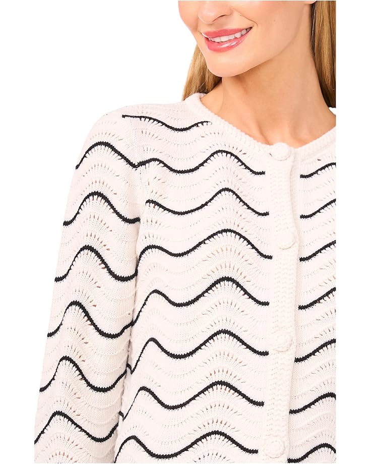 CeCe Scallop Edge Long Sleeve Cardigan - #3 of 3