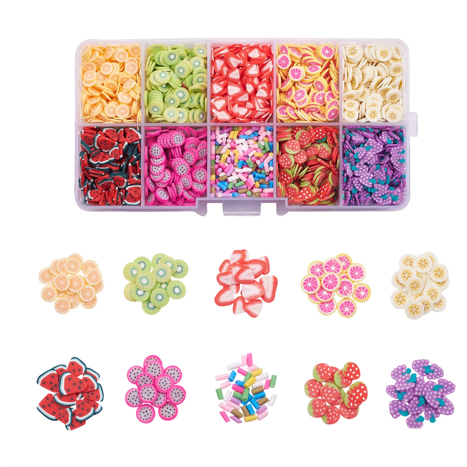 UR URLIFEHALL Lot de 4750 perles en argile polymère faites à la main pour décoration d'ongles