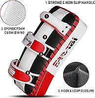 Vista 4 de Farabi Thai Pad Kick Pad - Almohadilla curvada para entrenamiento y artes marciales, 1 unidad individual