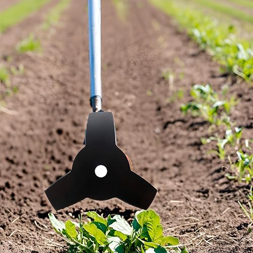 Miniatura 5 de 10" x 3 dientes de acero hierba y cepillo cortador cortador de malas hierbas cuchilla