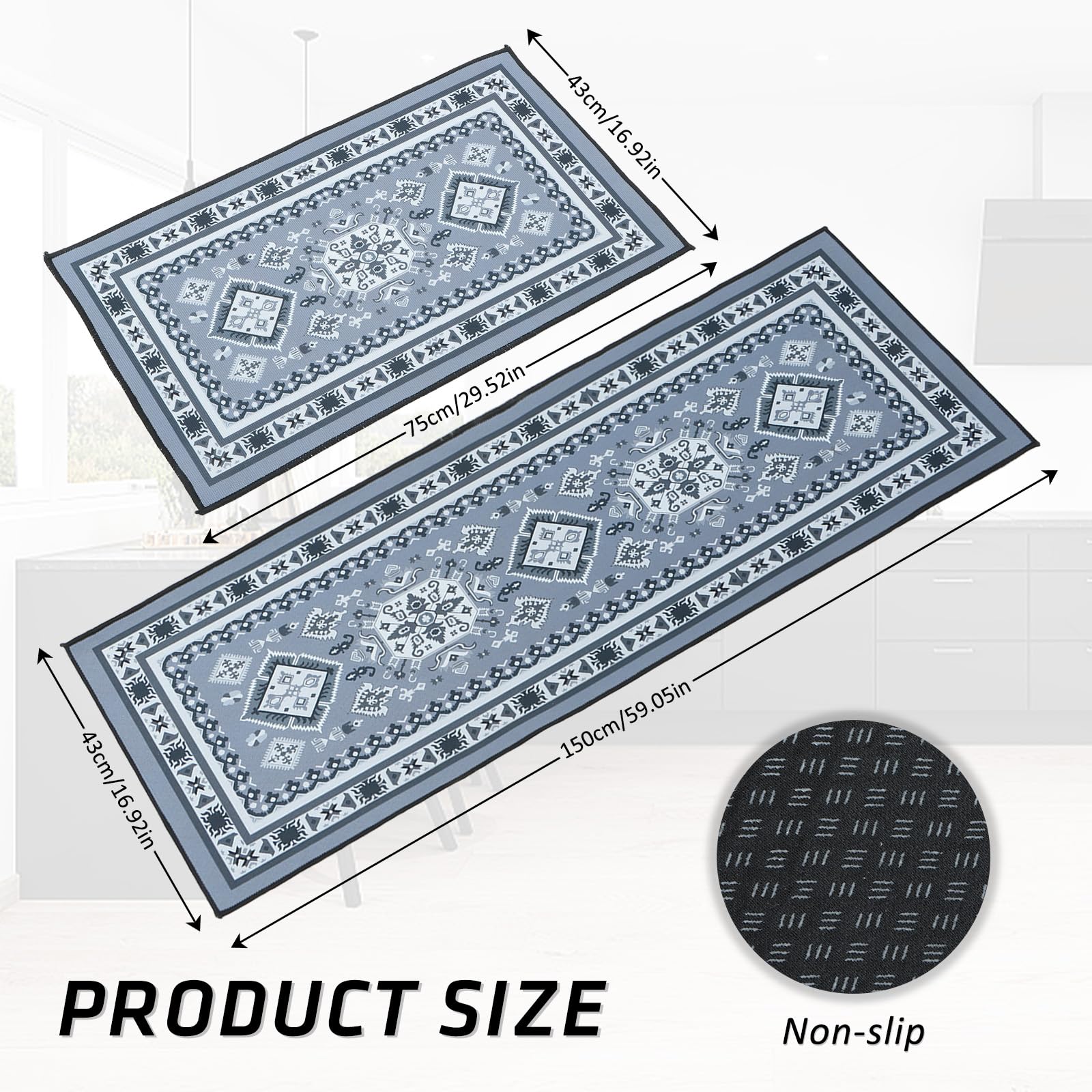 Tappeti Da Cucina Antiscivolo BWBIKE - Set 2 Pezzi, Cachi, 50x80 E 50x150 Cm - Foto 10