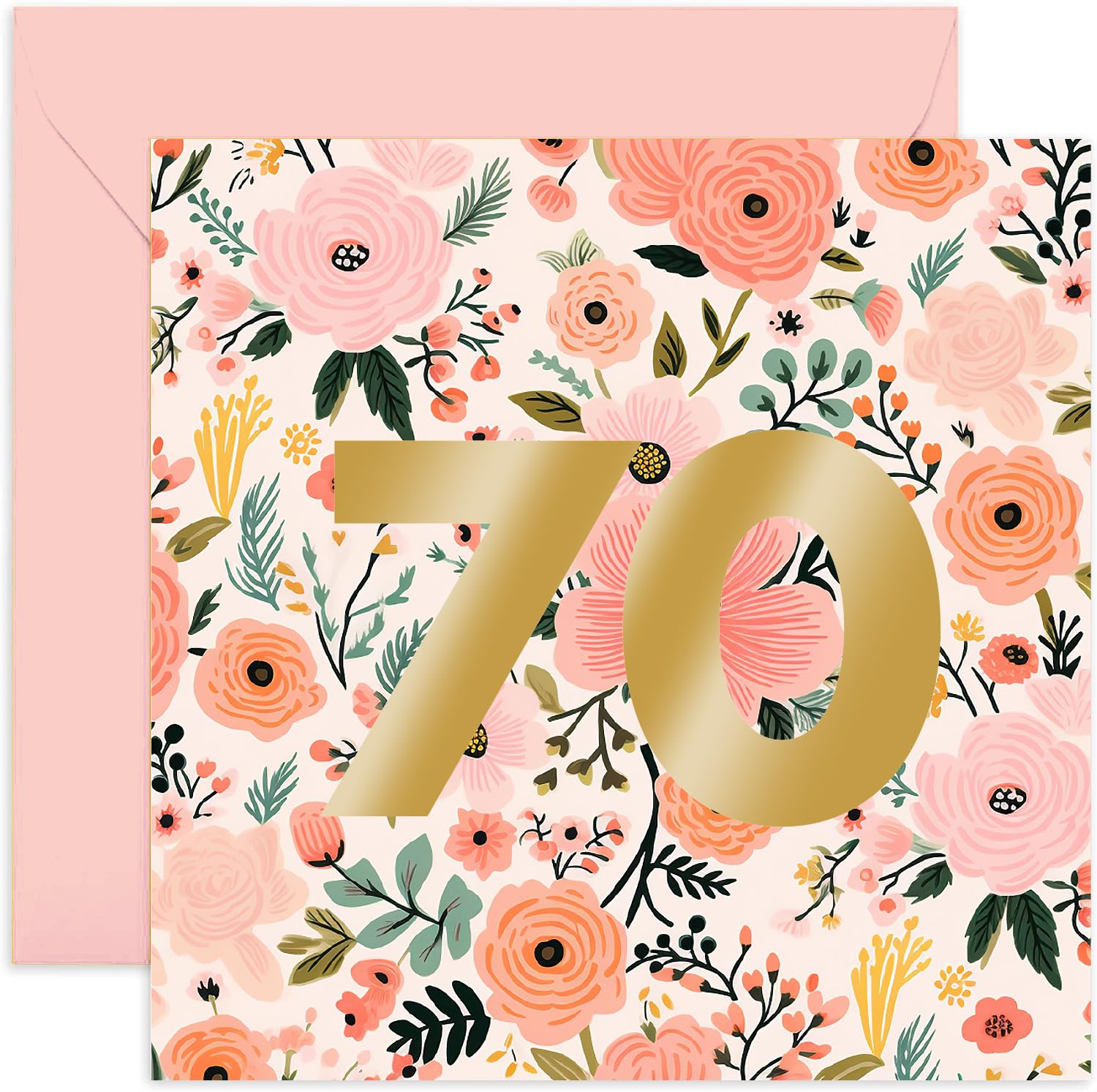 Old English Co. 70th Birthday Card For Women - Flowers Floral Gifts For ...