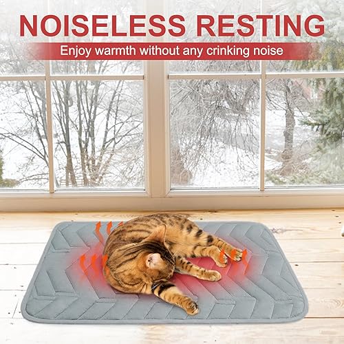 Miniatura 6 de BEAUTYZOO Tapete de cama autocalentable para gatos, almohadilla autocalentable para perros en interiores y exteriores, casa de mascotas, manta