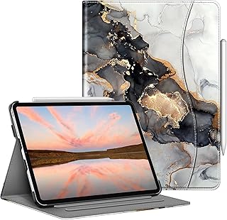 Fintie Case for iPad Pro 11-inch (4th / 3rd Generation) 2022/2021 - Multiple Angles Viewing Folio Stand Cover with Pencil Holder & Pocket, Also Fit iPad Pro 11" 2nd/1st Gen, Cloudy Marble