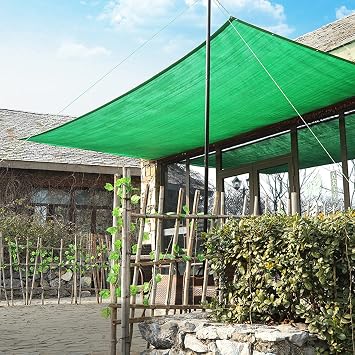 Outdoor Gardening Sunblock Shade Cloth Net,Green Shade Netting,Greenhouse Covers,Breathable Water Permeable Shade Mesh Tarp,with Grommets,Tarpaulin for Balcony Roof 3x4m/9.8x13ft