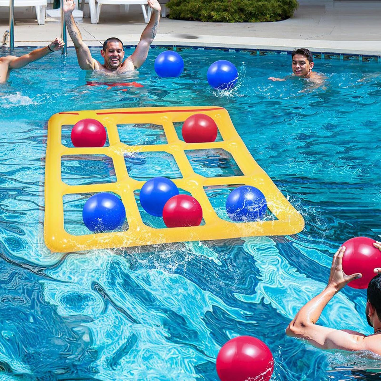 Generico Giochi per Piscina | Accessori Piscina - Galleggiante Gonfiabile con 10 Palle Attrezzatura Sportiva per attività all Aperto Familiari Lago Giardino Viaggio Spiaggia