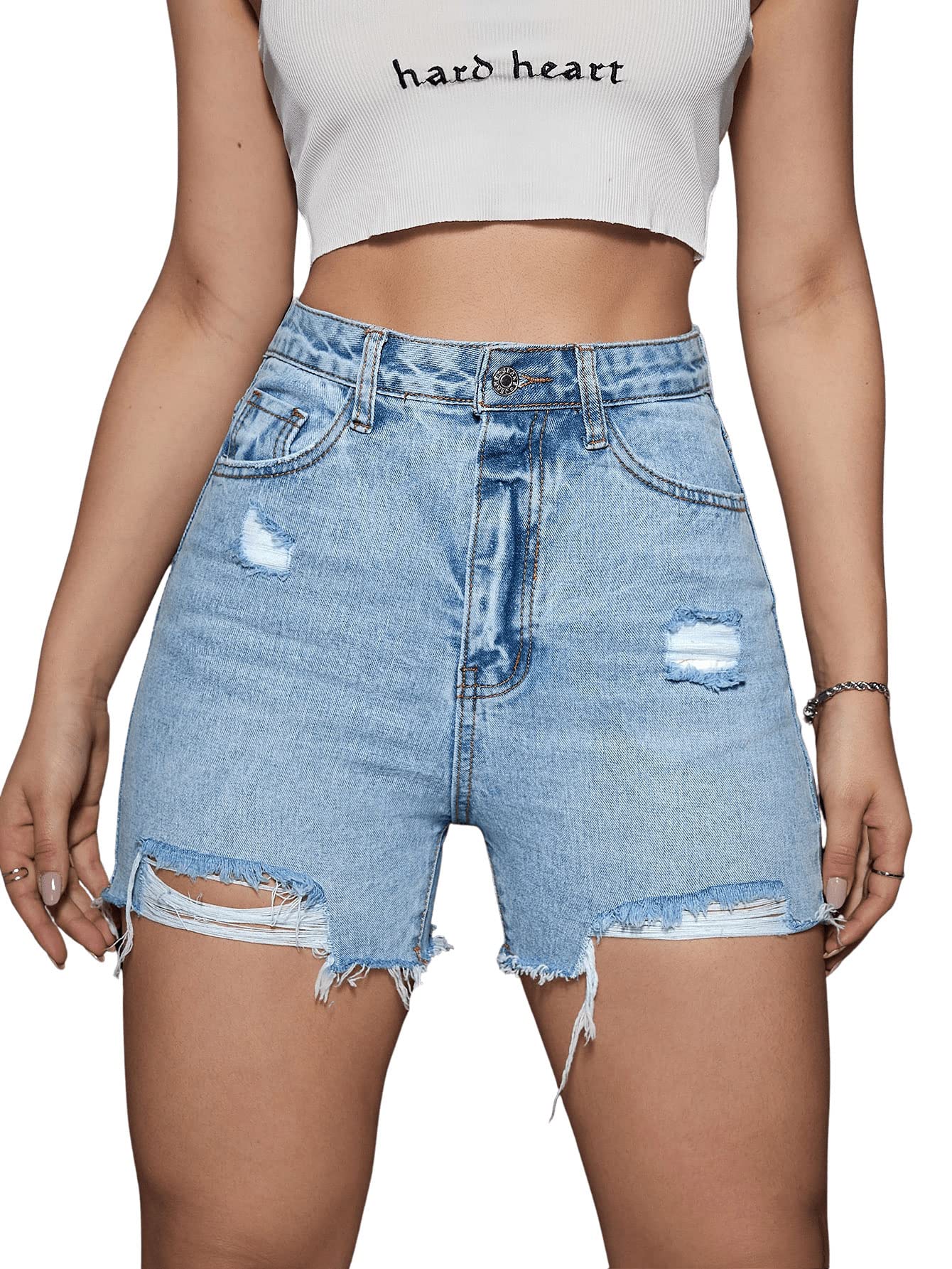 Womens Shorts Trendy 2025 Aayomet Women's Bermuda Denim Shorts
