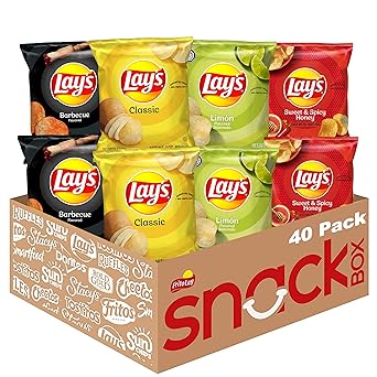 Lays Potato Chips, Classic Chips Variety Pack, 1 Ounce Pack of 40