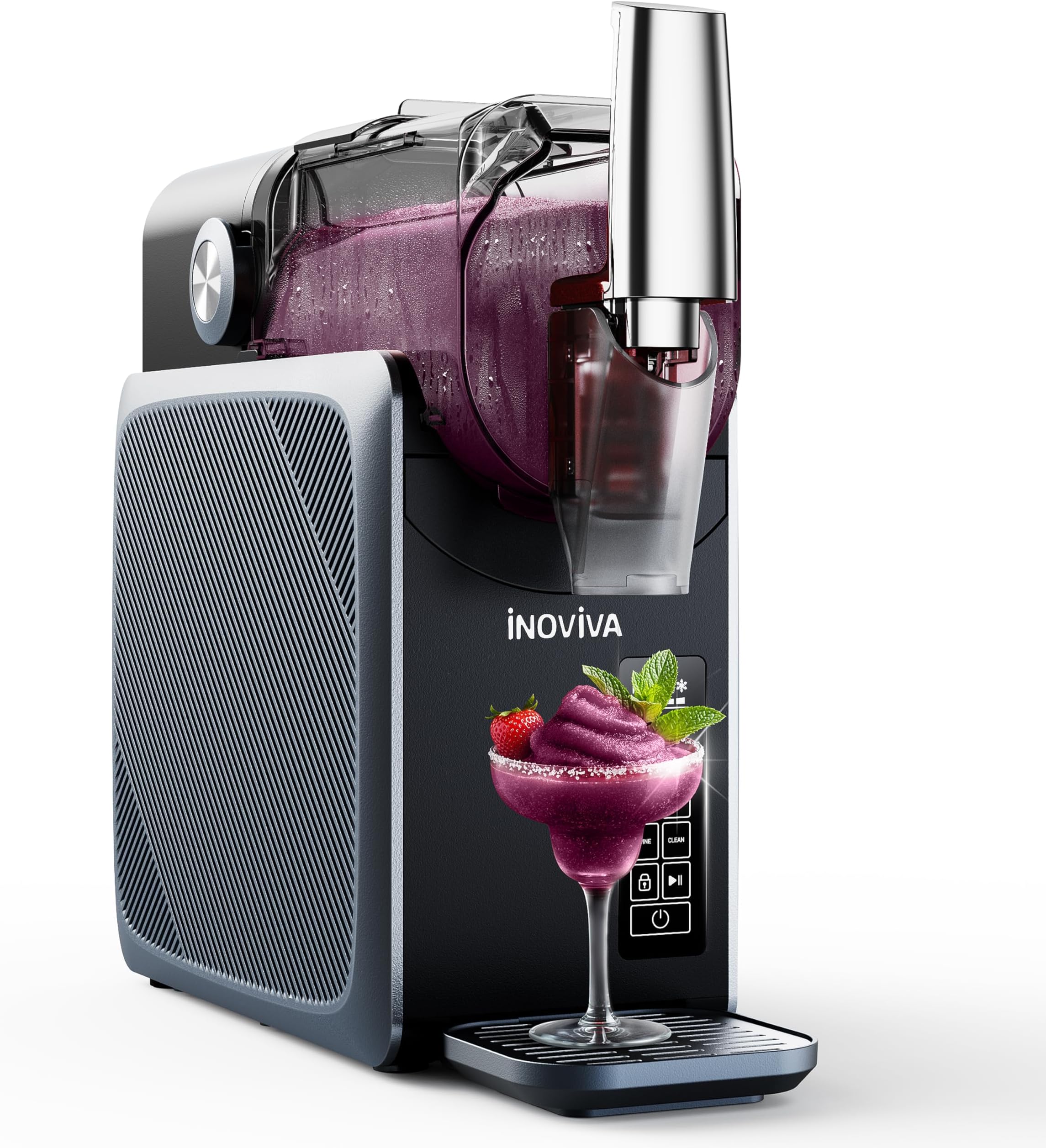 Slushie Machine, No Ice Needed, S1.2 INOVIVA Slushy Machine for Home with Self-Cleaning Function, Professional Frozen Drink Maker, 5 Preset Programs, Frozen Margaritas, Frappés, Milkshake, and More