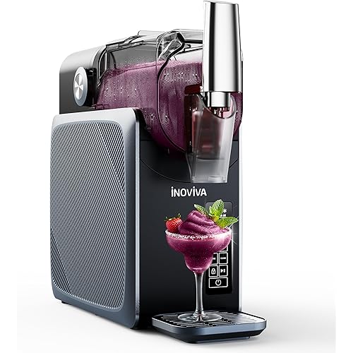 Slushie Machine, No Ice Needed, 68 oz INOVIVA Slushy Machine for Home with Self-Cleaning Function, Professional Frozen Drink Maker, 5 Preset Programs, Frozen Margaritas, Frappés, Milkshake, and More