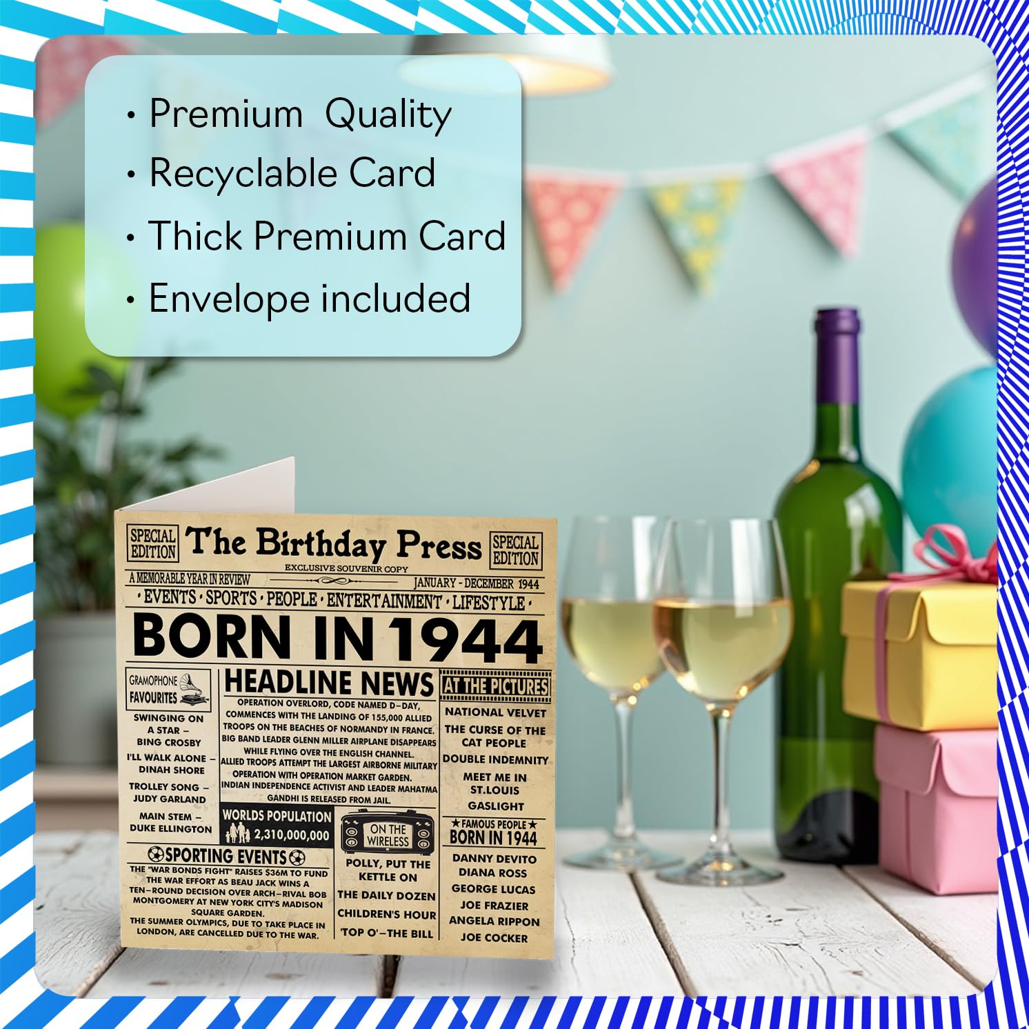 Stuff4 Cartes De 82e Anniversaire Pour Homme Et Femme - Journal Born In
