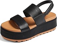 LoveeCosee Women's Chunky Platform Water Sandals - Waterproof Wedge Lug Sole Beach Walking Shoes with Cushion Comfort