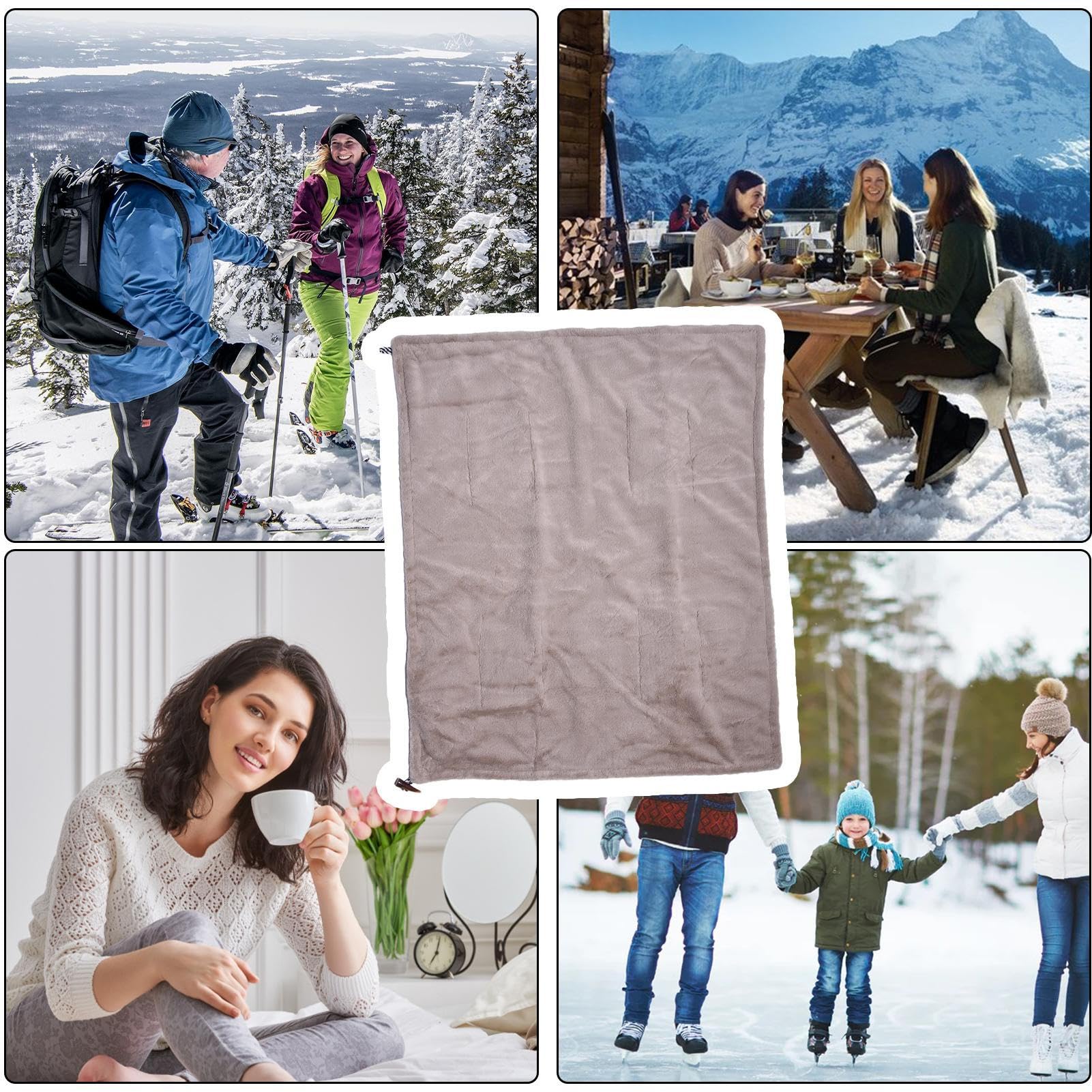 Coperta Elettrica Riscaldata Indossabile Senza Fili Scialle elettrico | Coperta Elettrica Riscaldata Da Grembo Caldo, Morbido, Portatile, Lavabile, Comodo, Leggero, Multiuso per Casa, V