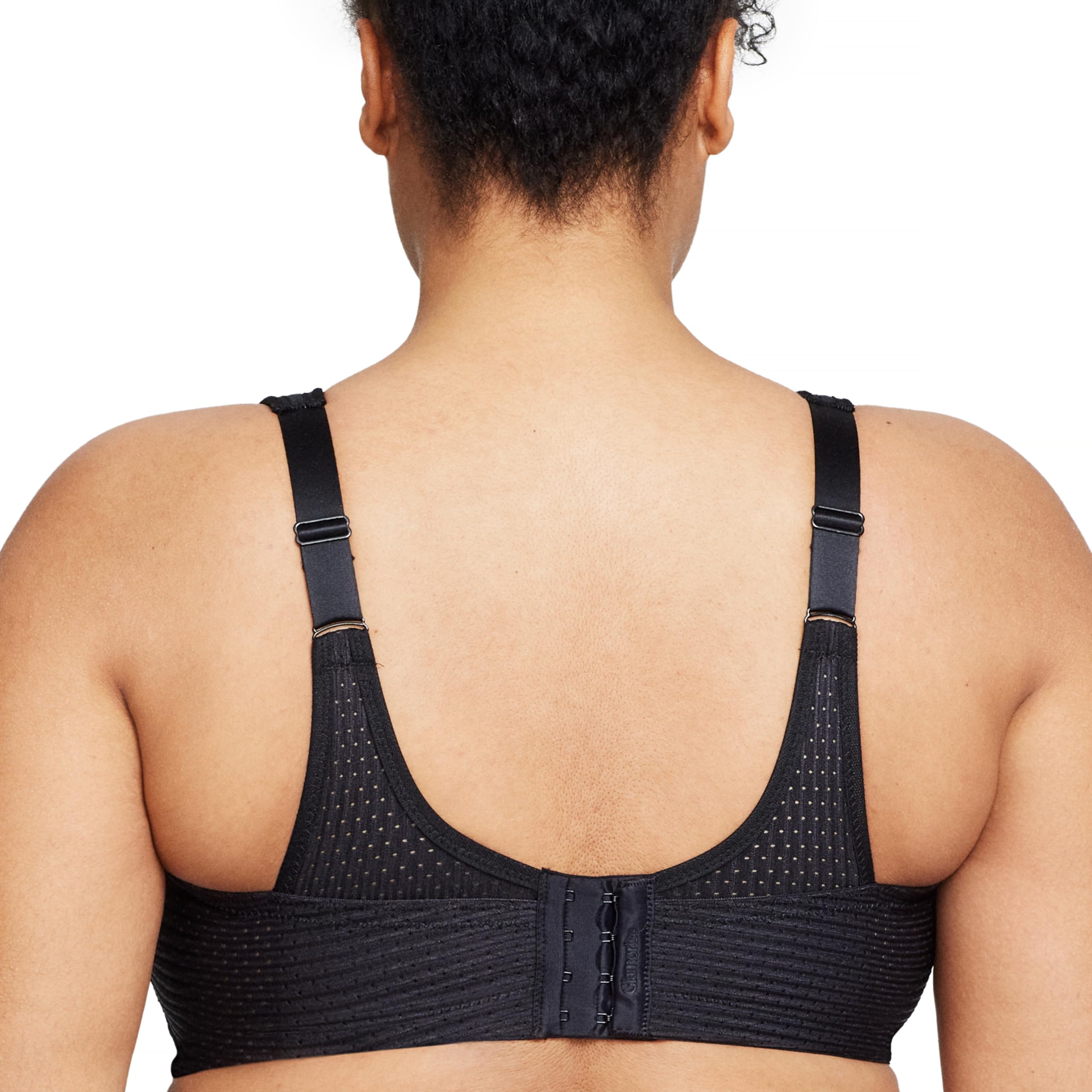 Glamorise Damski biustonosz sportowy 1166, jednolity czarny, 44H, Lity czarny, 100L