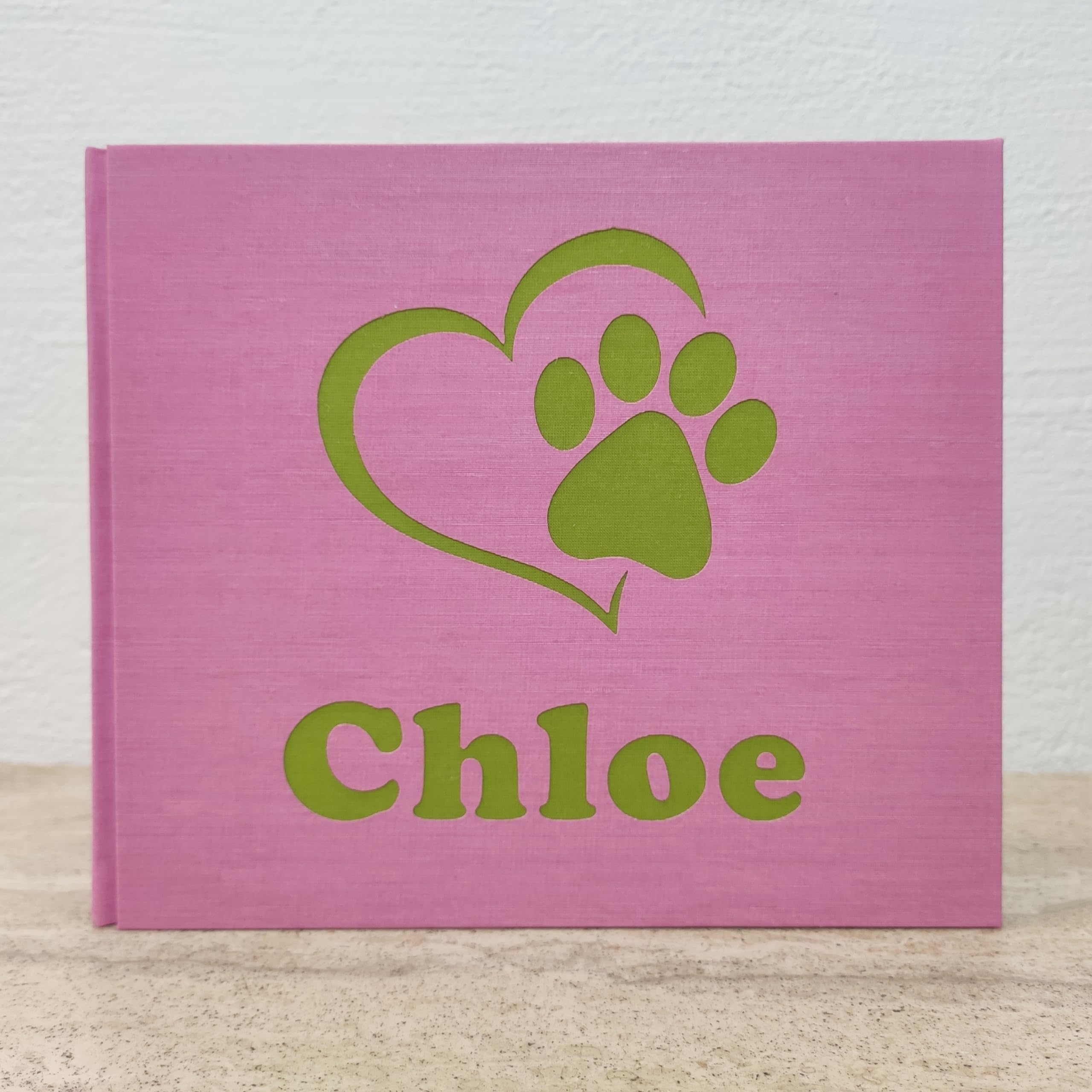 Album fotografico artigianale per il tuo cucciolo cane gatto coniglio personalizzabile con nome intagliato in ecopelle e tela regalo cucciolo fido 2026 made in italy legnoegrafite
