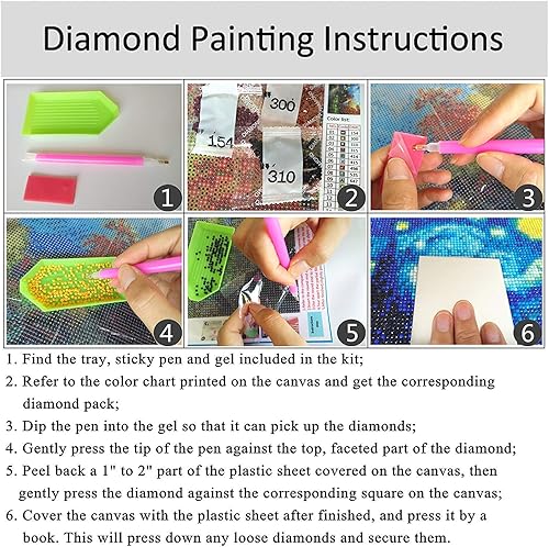 Miniatura 5 de SUNKOO Kit de pintura de diamante de búho para adultos, pintura de taladro completo con diamantes, búho, diamantes de imitación, kit de arte de