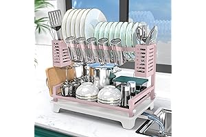 B-Land 2-Tier Dish Drying Rack for Kitchen Counter: The Perfect Solution for Effortless Dish Drying