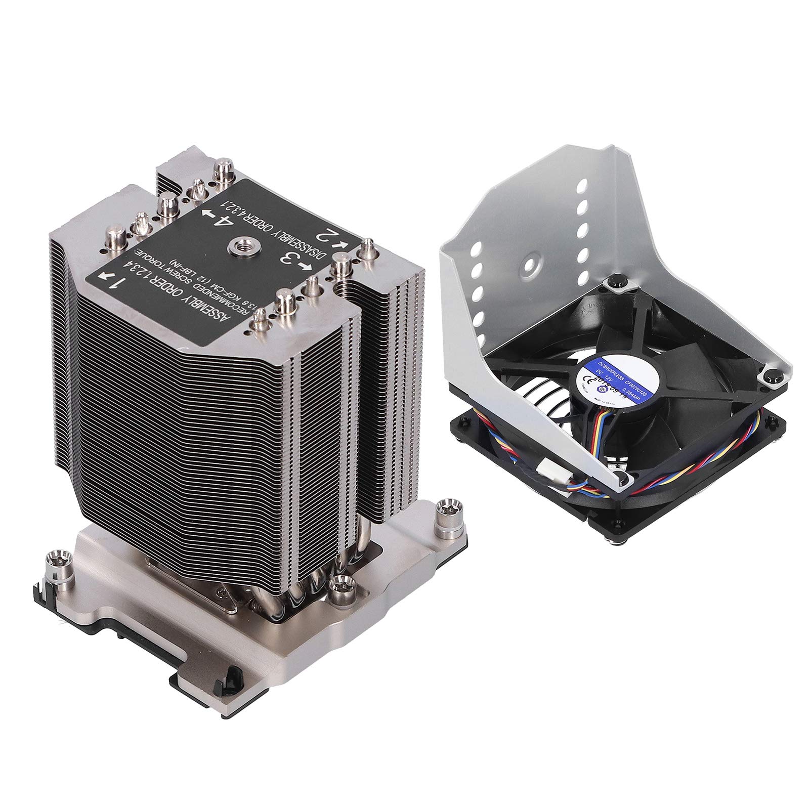 Ausla SNK-P0070APS4 Chłodnica Procesora do LGA 3647, Metalowa Chłodnica Procesora z Wentylatorem PWM, Przepływ Powietrza 53,26 CFM do Serwerów X11 Purley Tower