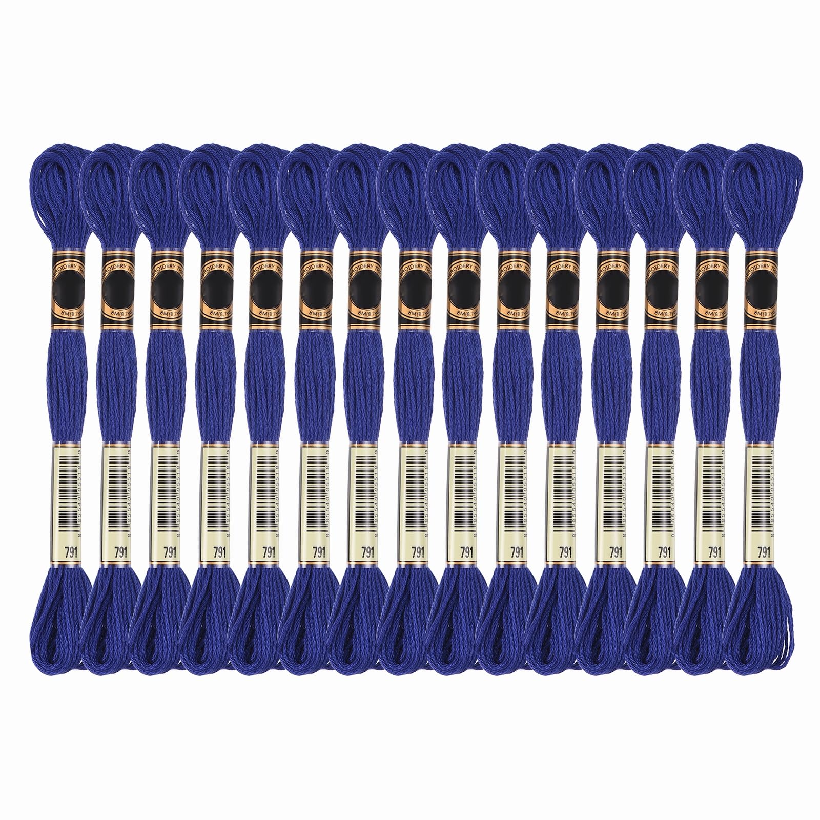 PATIKIL 15 Skeins Embroidery Floss, Solid Colors,Polyester Navy Blue — image 1