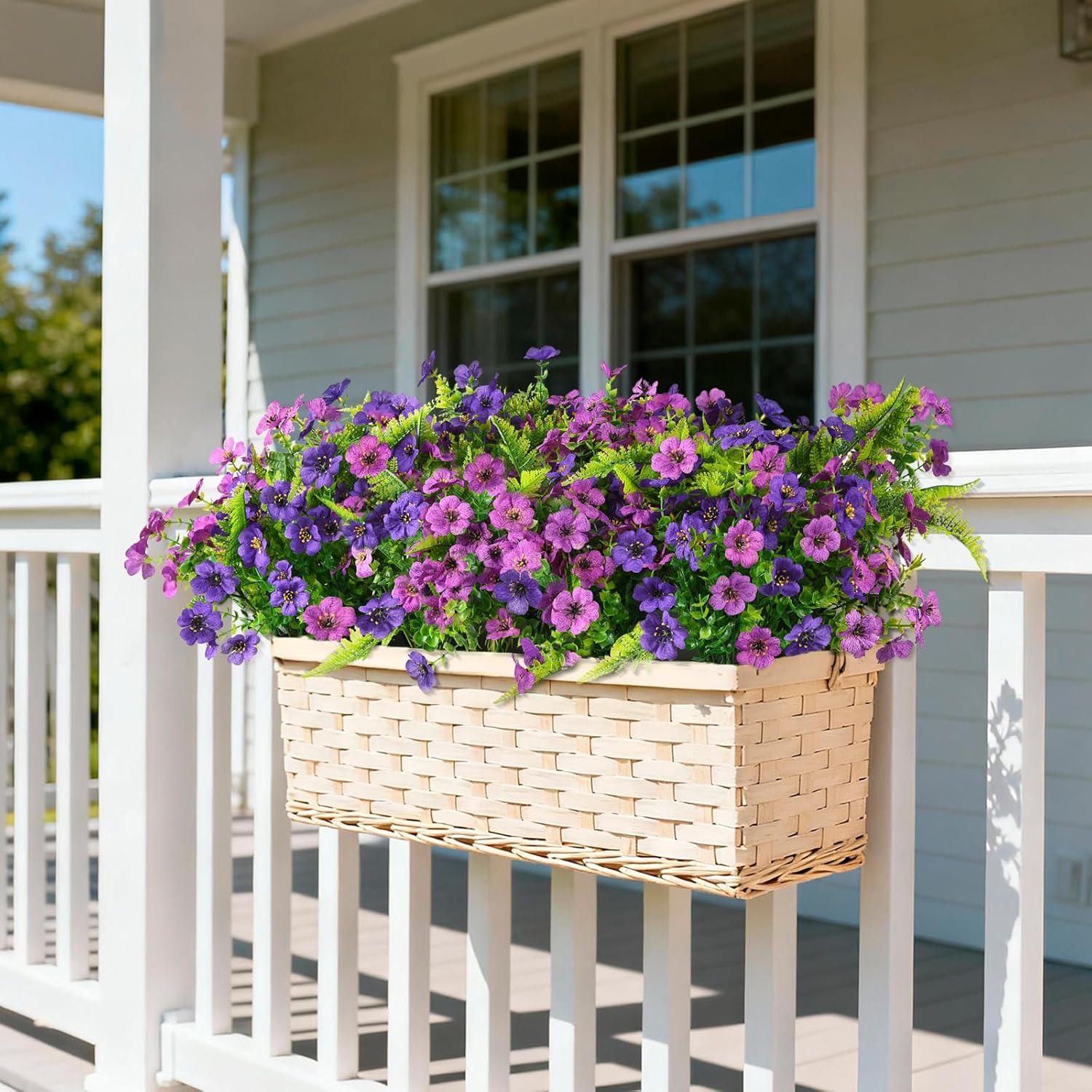 INQCMY Artificial Flowers for Outdoors Faux Plants Fake Flowers Spring Summer Decoration,12 Bundles Faux Silk Colorful Daisy Realistic UV Resistant for Outside Home Planter Window Porch Patio Yard - Image 5