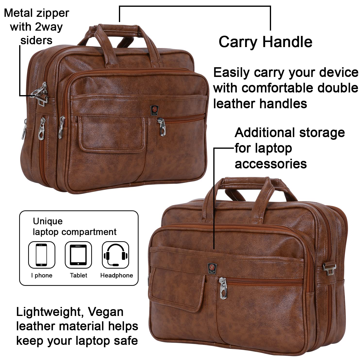 Synthetic Leather Elegant messenger bag Office Bag Briefcase Laptops/Tablet for men and women with multiple compartments and an expandable bottom Tan Colour(16 inch) 13 81IawwNOFXL. SL1500