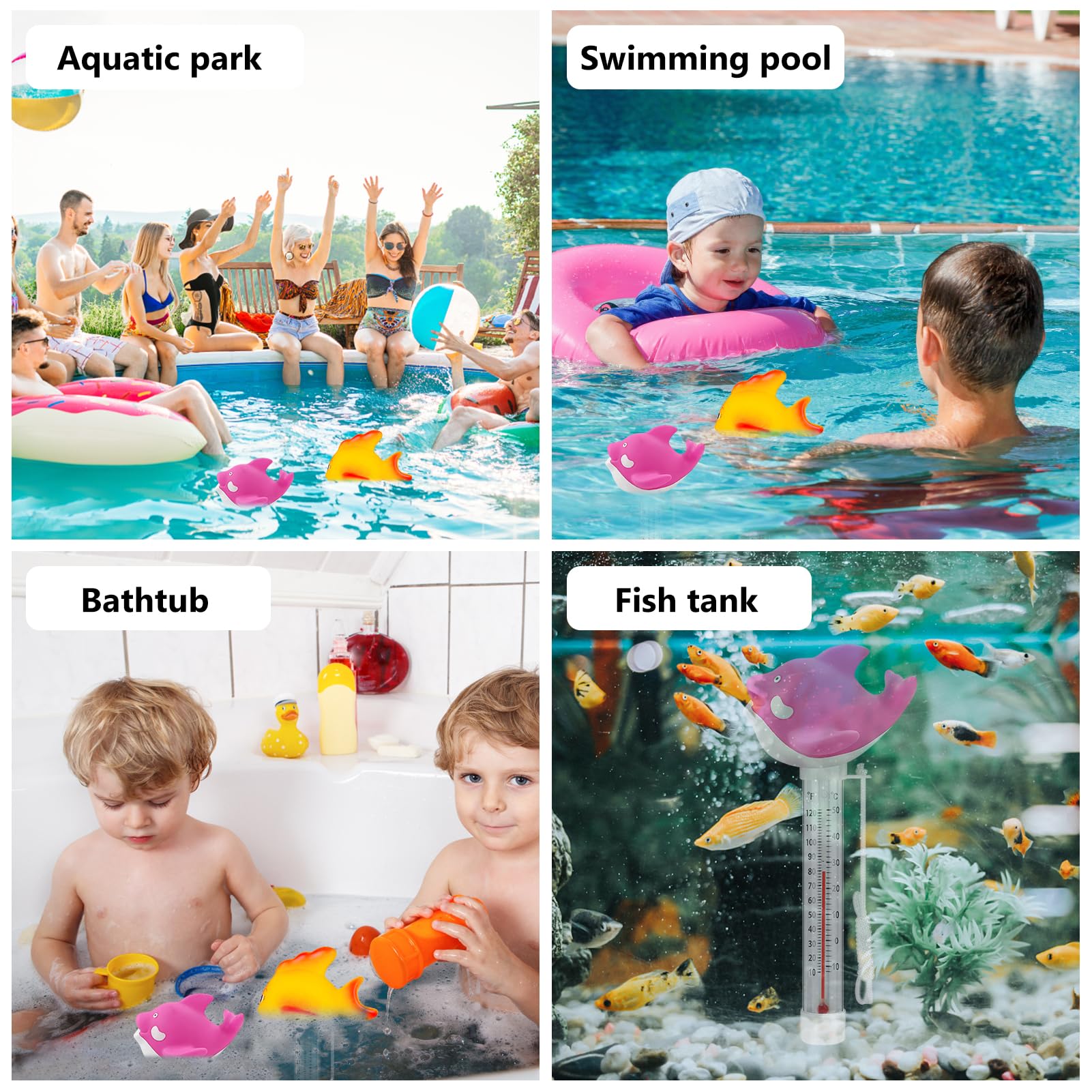 2 Stück Thermometre Piscine, Flottant Thermomètre Piscine, Thermomètre