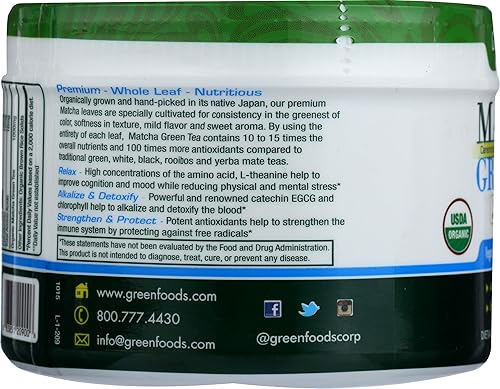 Miniatura 4 de Green Foods Té Verde Matcha Orgánico - 5.5 oz