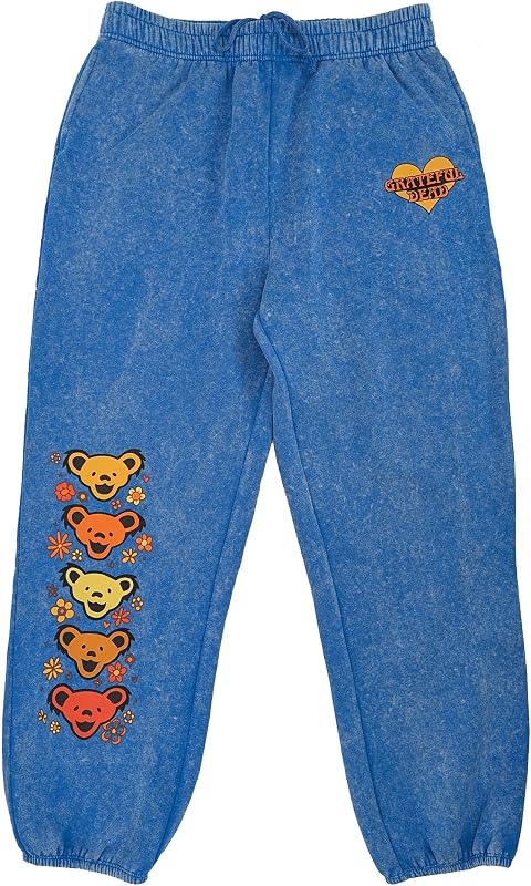 Ripple Junction Grateful Dead Women's Sweatpants Dancing Bears Cinch Bottom Fleece Jogger W/Pockets Officially Licensed