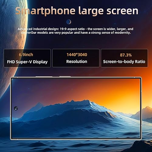 Miniatura 3 de Teléfono inteligente C25 Ultra desbloqueado, pantalla FHD+ 1440x3040 de 6.9 pulgadas, 8 GB de RAM 256 GB de ROM, Snapdragon 8 Elite, cámara AI