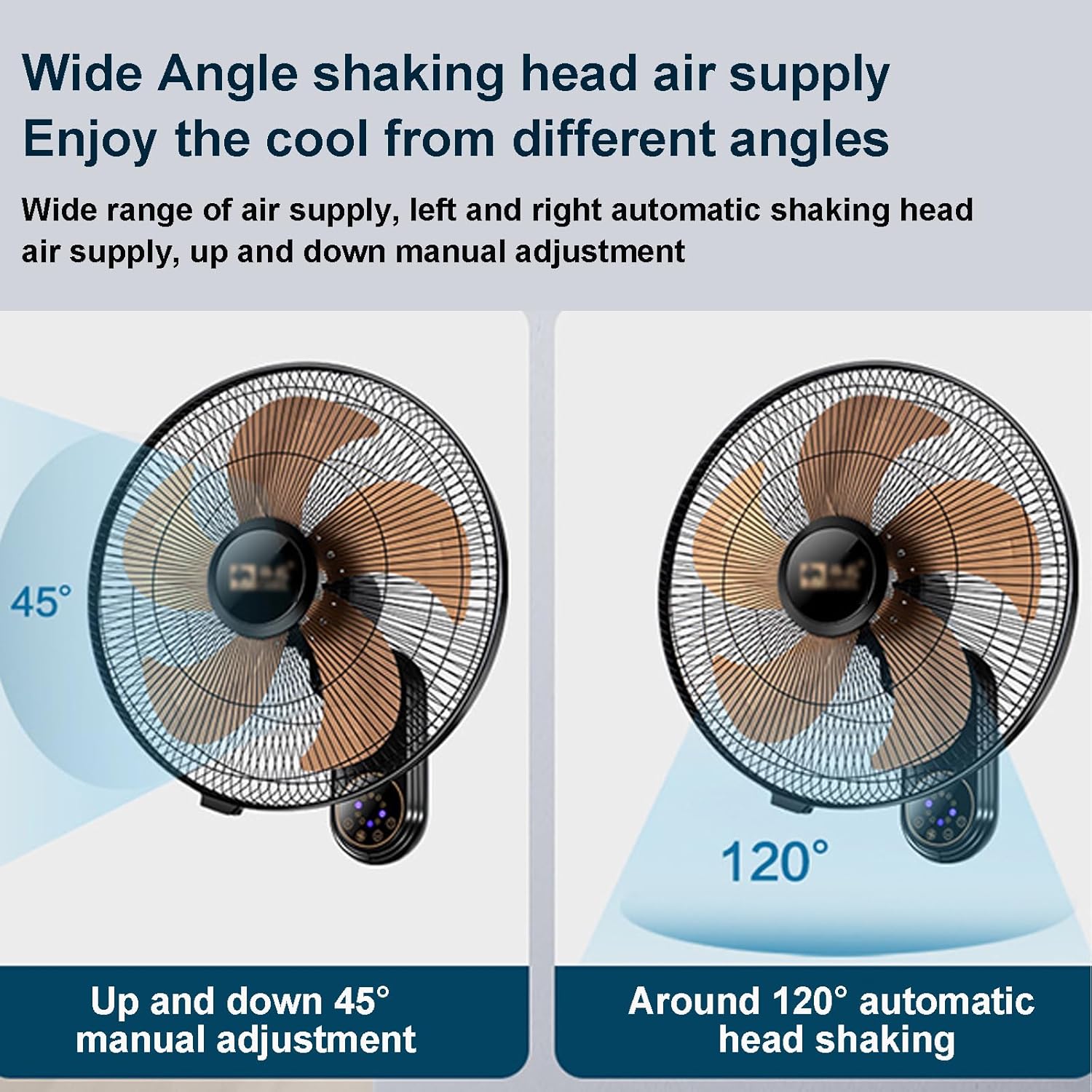 Cooling Wall Fan with Remote Control Quiet Air Circulator Fan, Wall Mounted Fan with 3 Speed 16/20 Inch Home Heavy-Duty Electric Fan, Powerful Oscillation Fan for Office, Low Noise