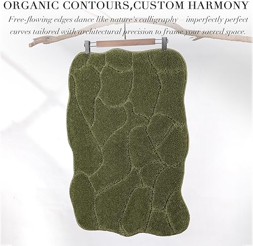 Miniatura 3 de BSICPRO Tapetes de baño grandes, 24 x 36 pulgadas, antideslizantes, de microfibra suave y absorbente, de secado rápido, lavables a máquina (verde