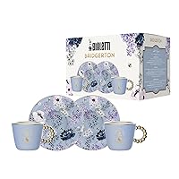 Bialetti Set 2 tazzine e 2 piattini Bridgerton, Porcellana