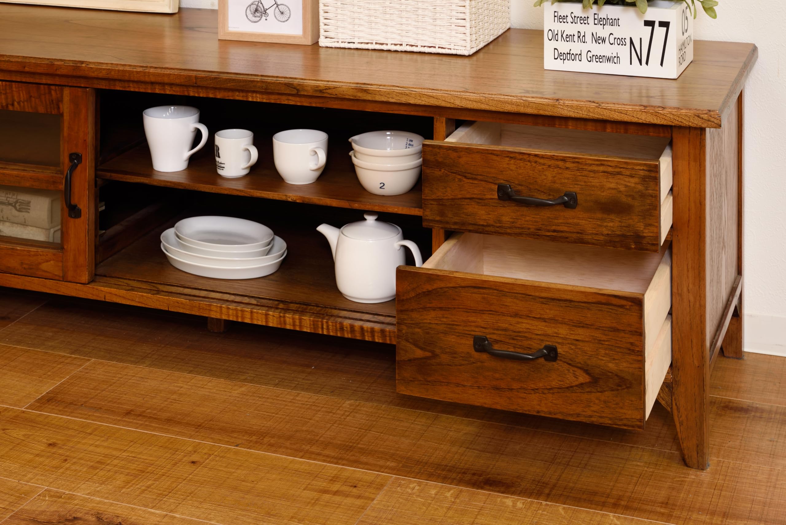 Amazon｜東谷 AZUMAYA ティンバー ローボード ワイド PM-306 ブラウン