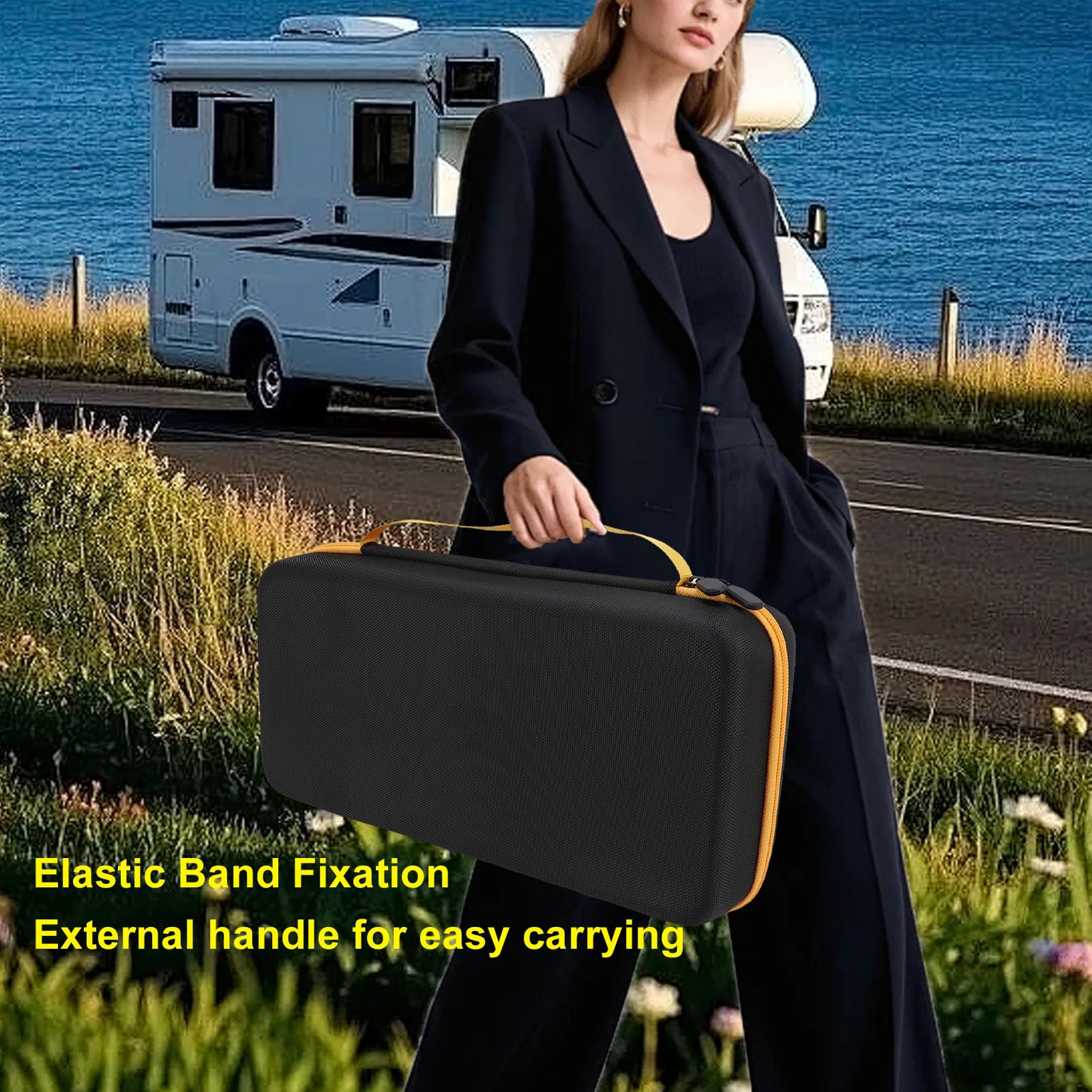 Elprico Dla Fanttik Slim V8 Mate CAR Vacuum Hard Case, Przenośna Twarda Skrzynia do Przechowywania, Fanttik Cordless V8/V10 CAR Organizator Próżniowy, Czarny (tylko obudowa)