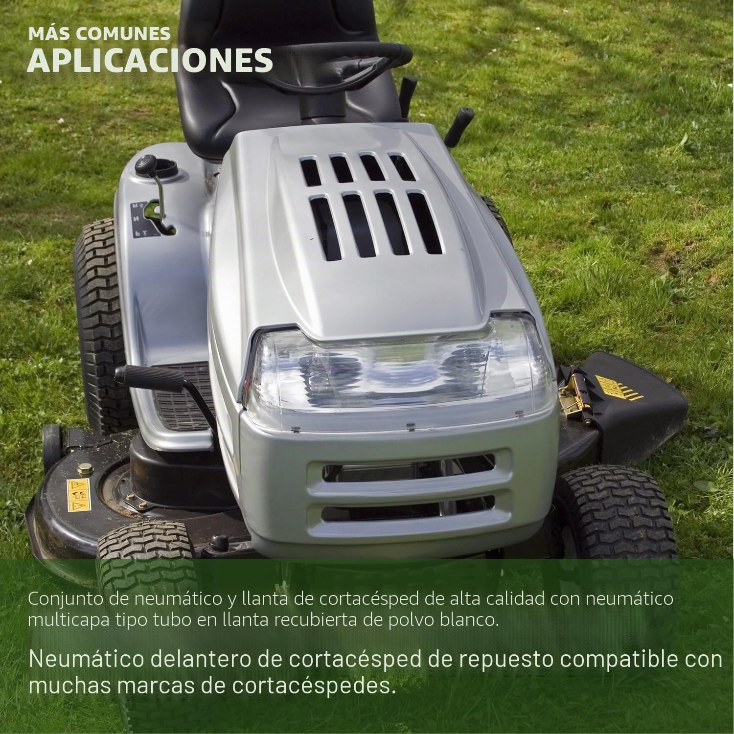Marathon 20336 Neumático para cortacésped (relleno de aire) neumático de 13 x 5-15 cm