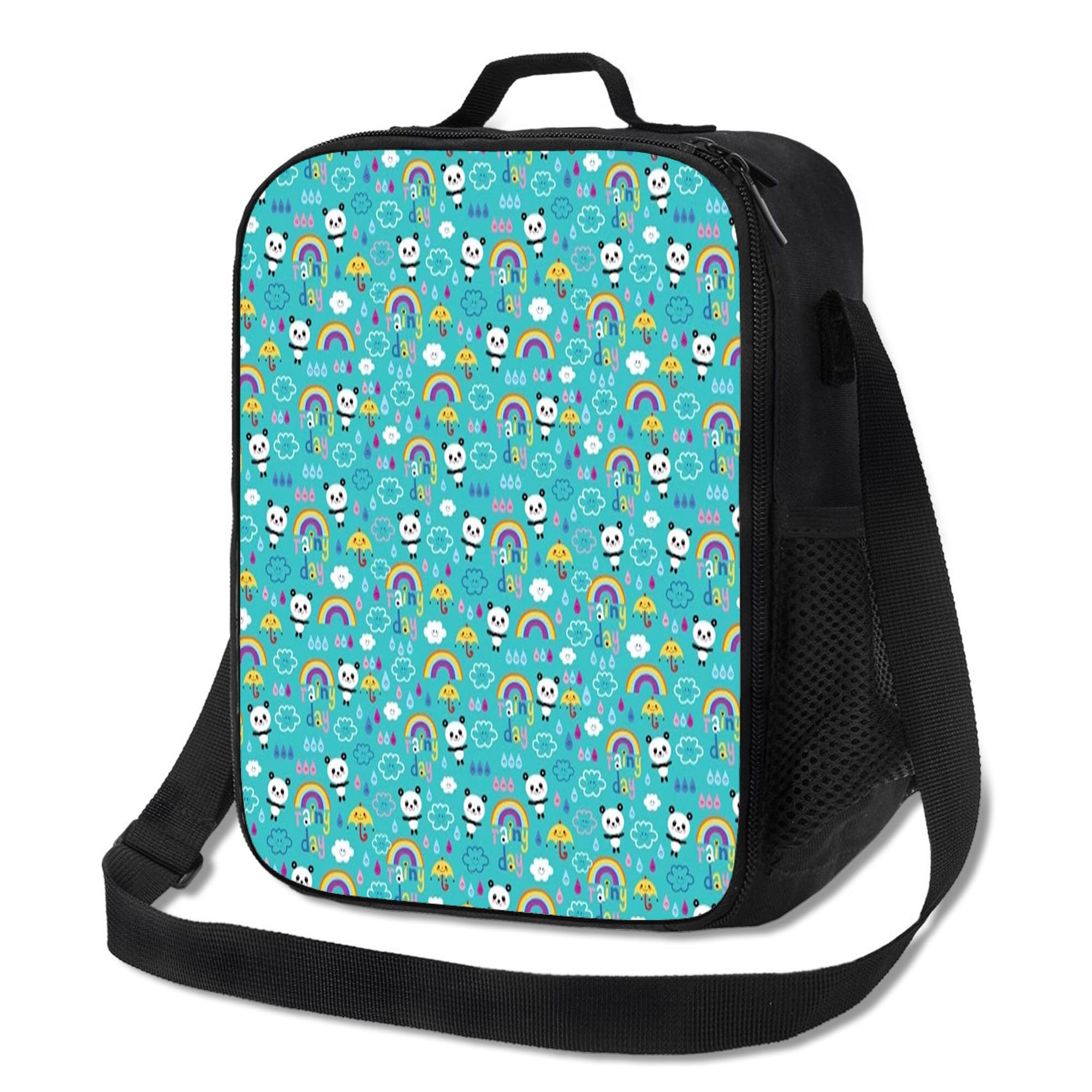 CHIFIGNO Borsa Termica Per Pranzo Con Babbo Natale, Renna E Fiocchi Di Neve - 25x15x9 Cm, 3,5L, Isotermica Per Ufficio E Picnic - 2