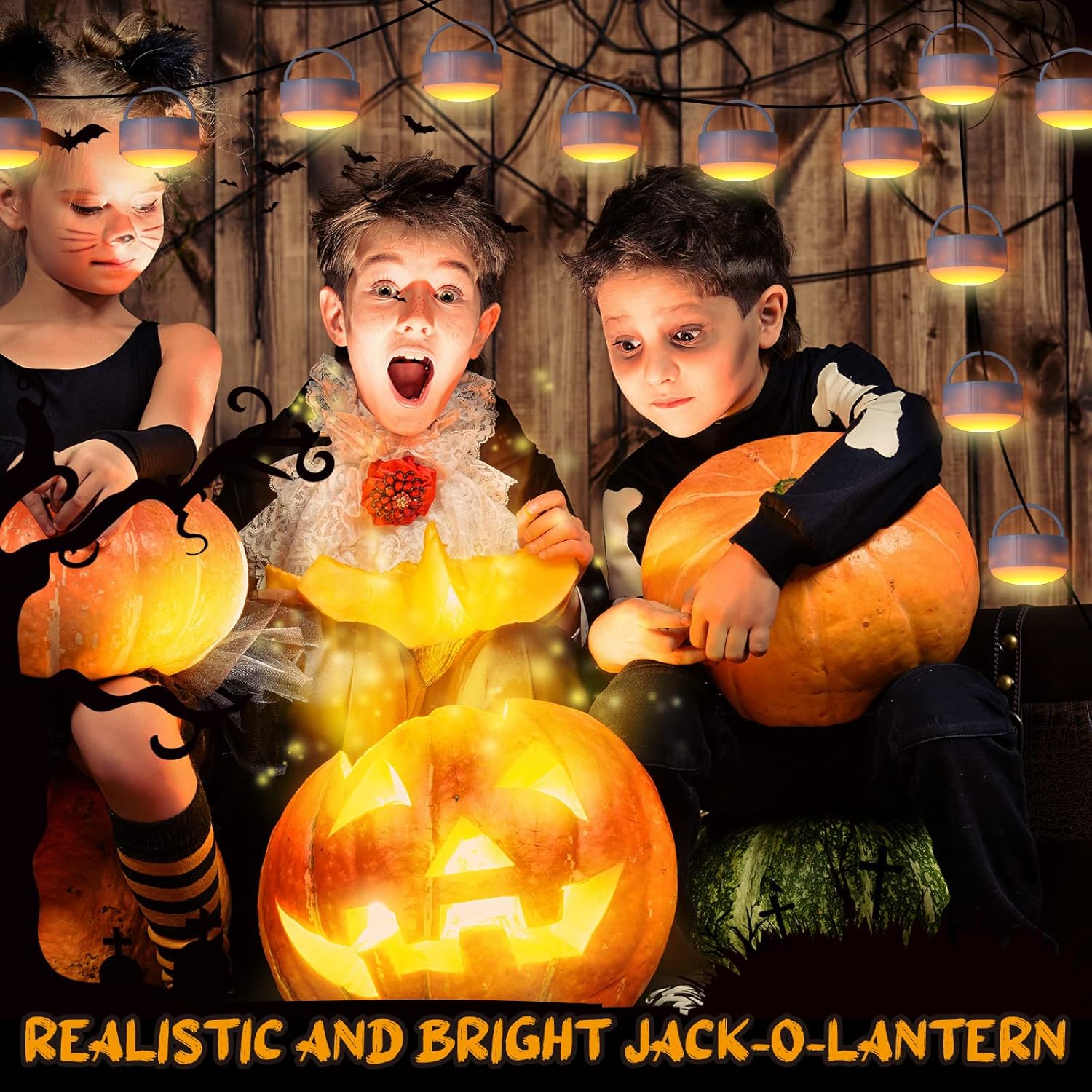 Riakrum 12 Pieces Pumpkin Lights with Remote and Timer, LED Pumpkin Lights Battery Operated Pat Jack O Lantern Bright Flameless Candles for Halloween Thanksgiving Party Decor(White)