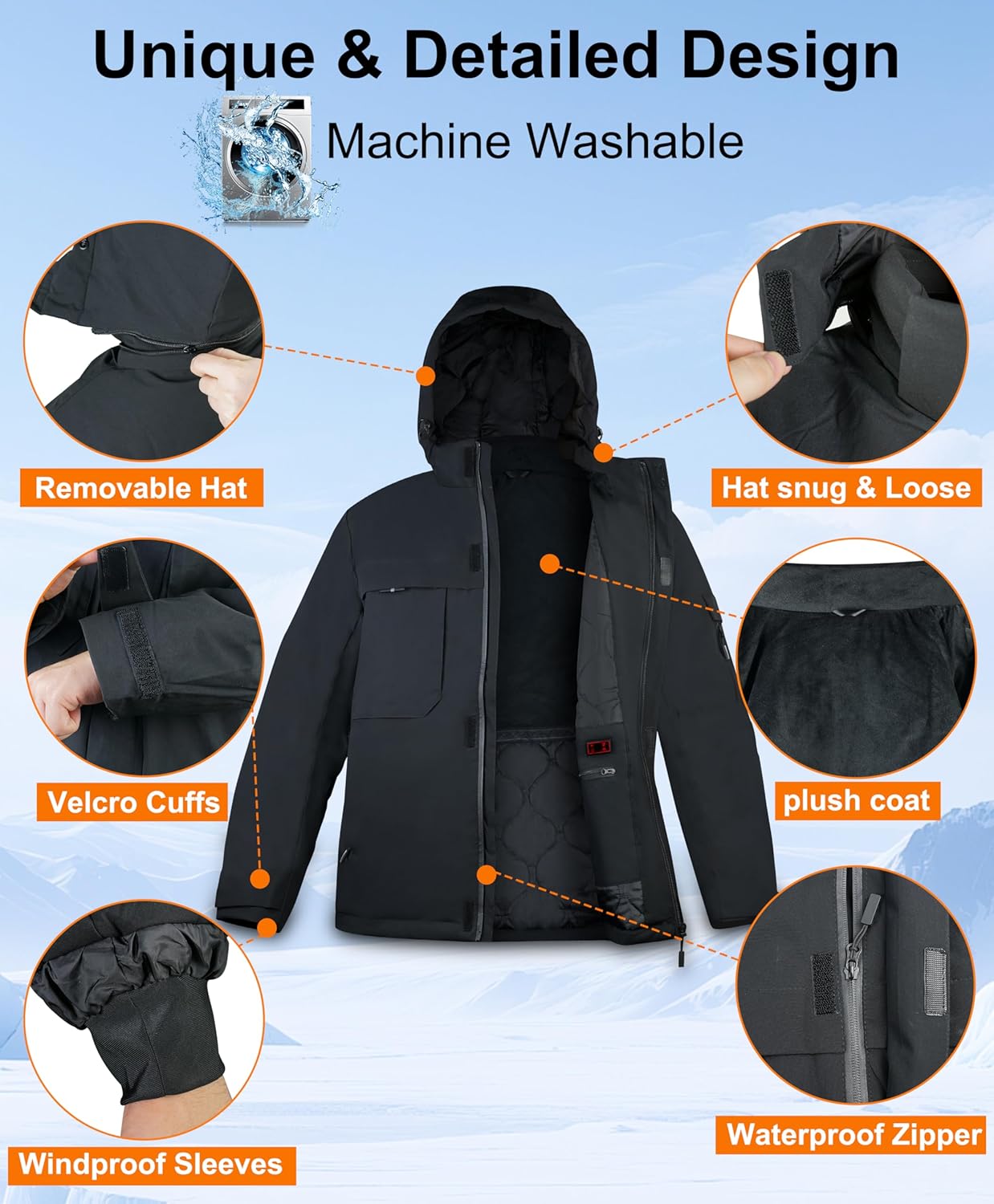 Heated Jackets for Men Women - Rechargeable Men's Soft Shell Winter Heating Jacket for Winter Outdoor Use - Image 5