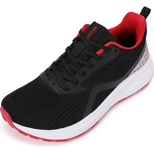 BRONAX Men's Wide Cushioned Supportive Road Running Shoes | Wide Toe Box | Rubber Outsole