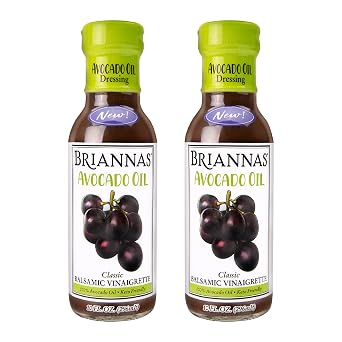 BRIANNAS - Avocado Oil Balsamic Vinaigrette Dressing - Nutrient Rich, Keto Friendly, Vegan Salad Dressing made with 100% Avocado Oil - 10 oz. Bottles - 2 Pack