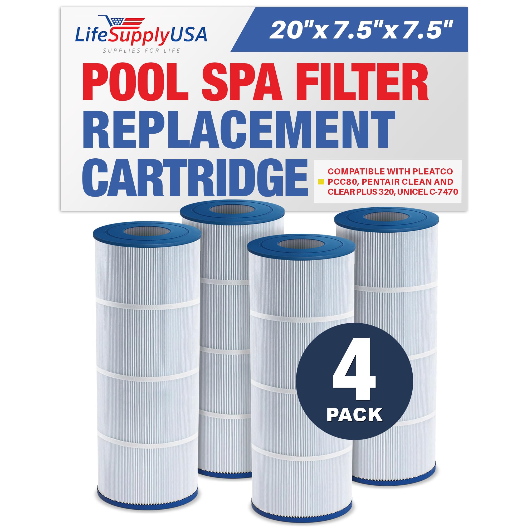 LifeSupplyUSA Pool Filter Cartridge 20
