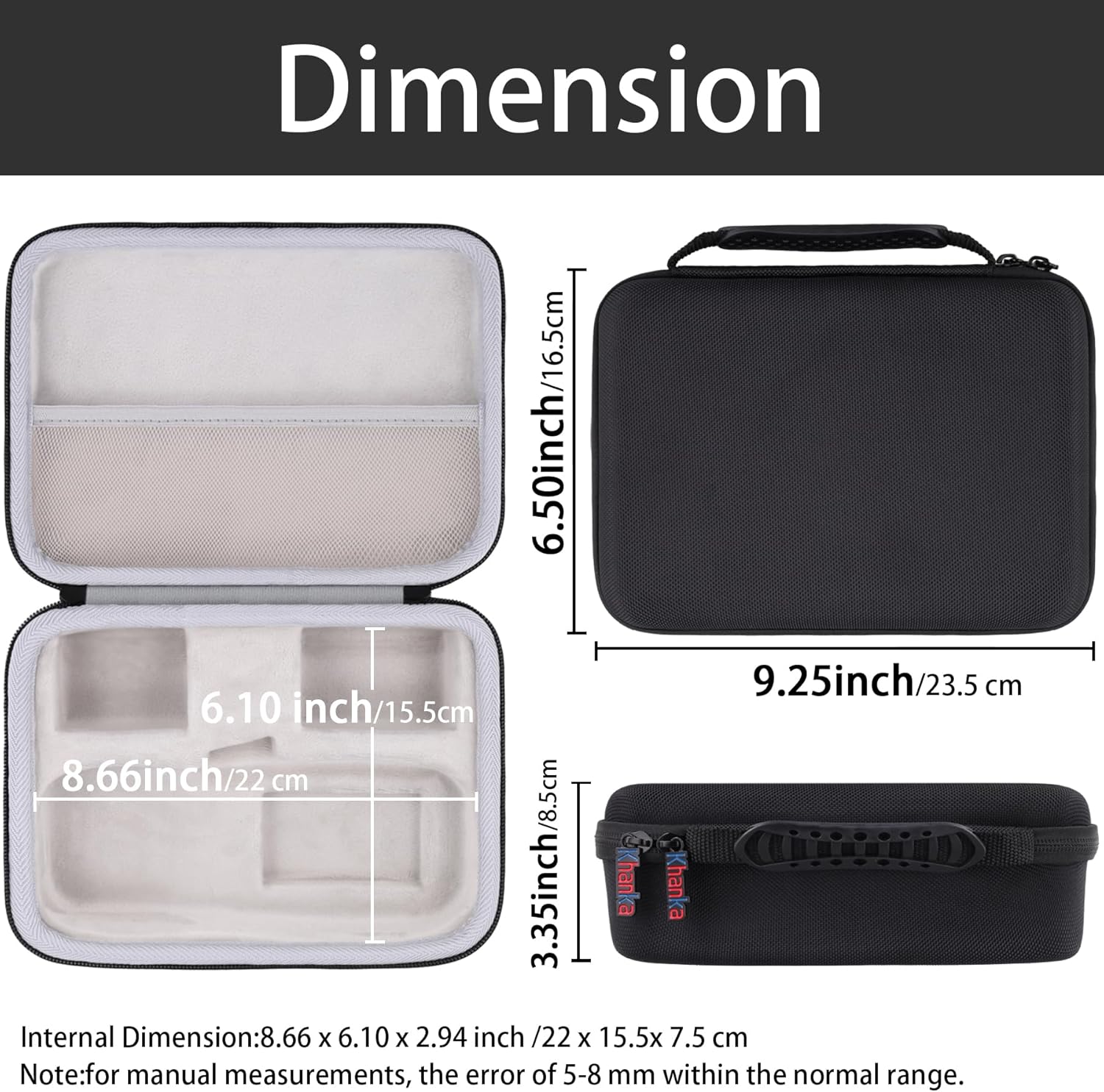 khanka Hard Carrying Case for DYMO LetraTag LT-100H / 100H Plus Handheld Label Maker – Protective Travel Storage Bag Fits DYMO LT100H, Label Tape, Refills (Case Only) - Image 2