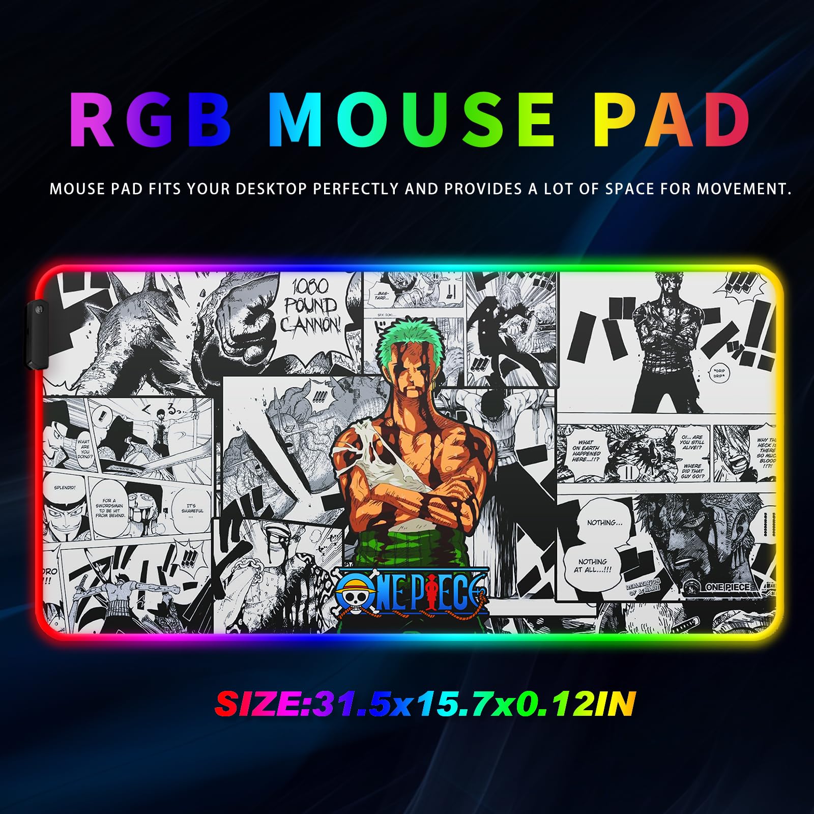 ゾロ マウスパッド Amazon.com: BGIPVB Zoro Anime Mouse Pads with Wrist Rest
