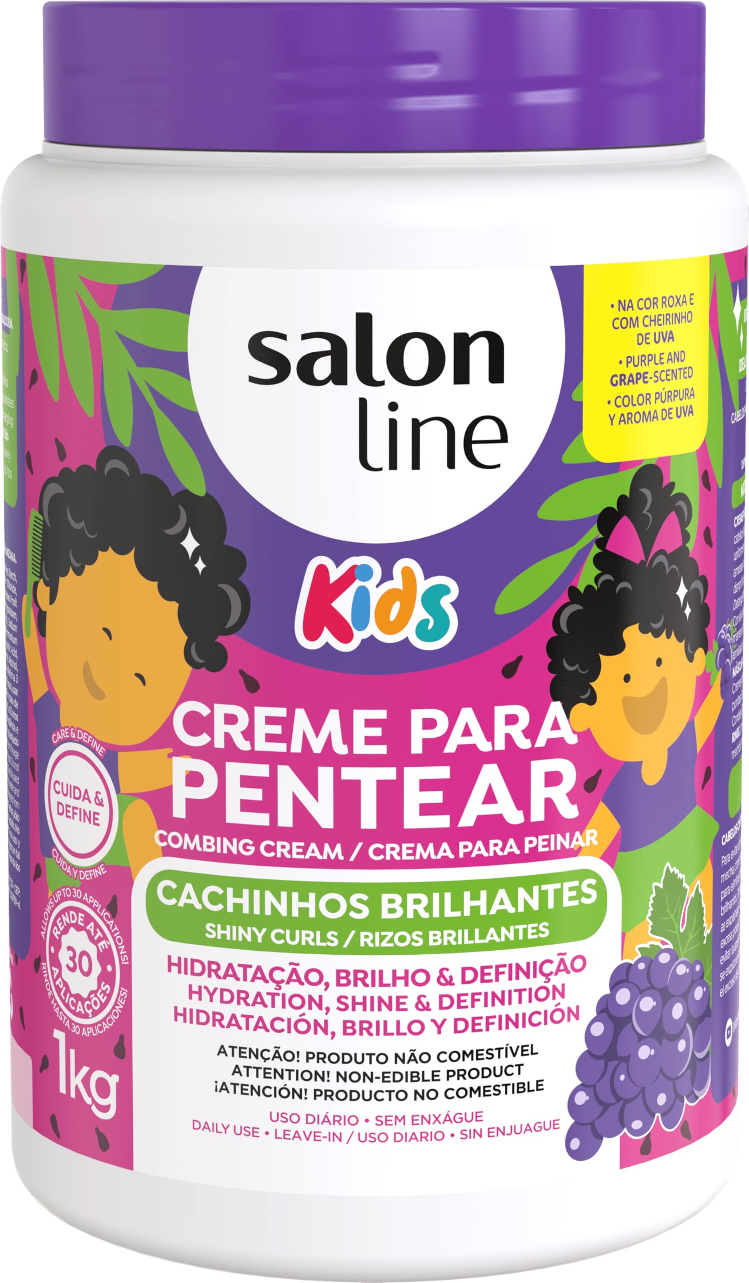 Salon Line Grape Kids Shiny Curls Combing Cream 1kg