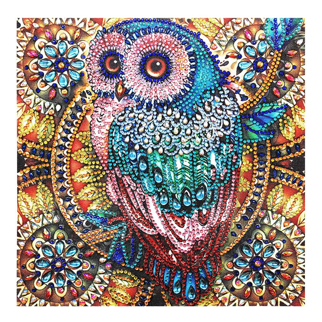 5dダイヤモンドアート 刺繍キット ダイアモンドビーズ絵画 塗装 全面貼り付けタイプ DIY 手作り絵画手芸キット ツール付き おしゃれ 贈り物 インテリア 寝室 玄関 レストラン 装飾 30x30cm (梟)