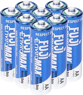 Fuji Enviromax AA battery, extra heavy duty, manufactured to be eco-friendly and powerful, LR6 Carbon Zinc - (8 pack)