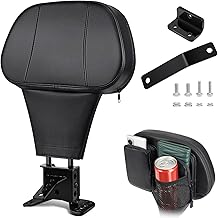 PBYMT Rider Driver Backrest, Adjustable Rider Driver Backrest with Storage Bag Fit for Harley Davidson Touring Electra Glide Road Glide Road King Street Glide 1988-2024, Black