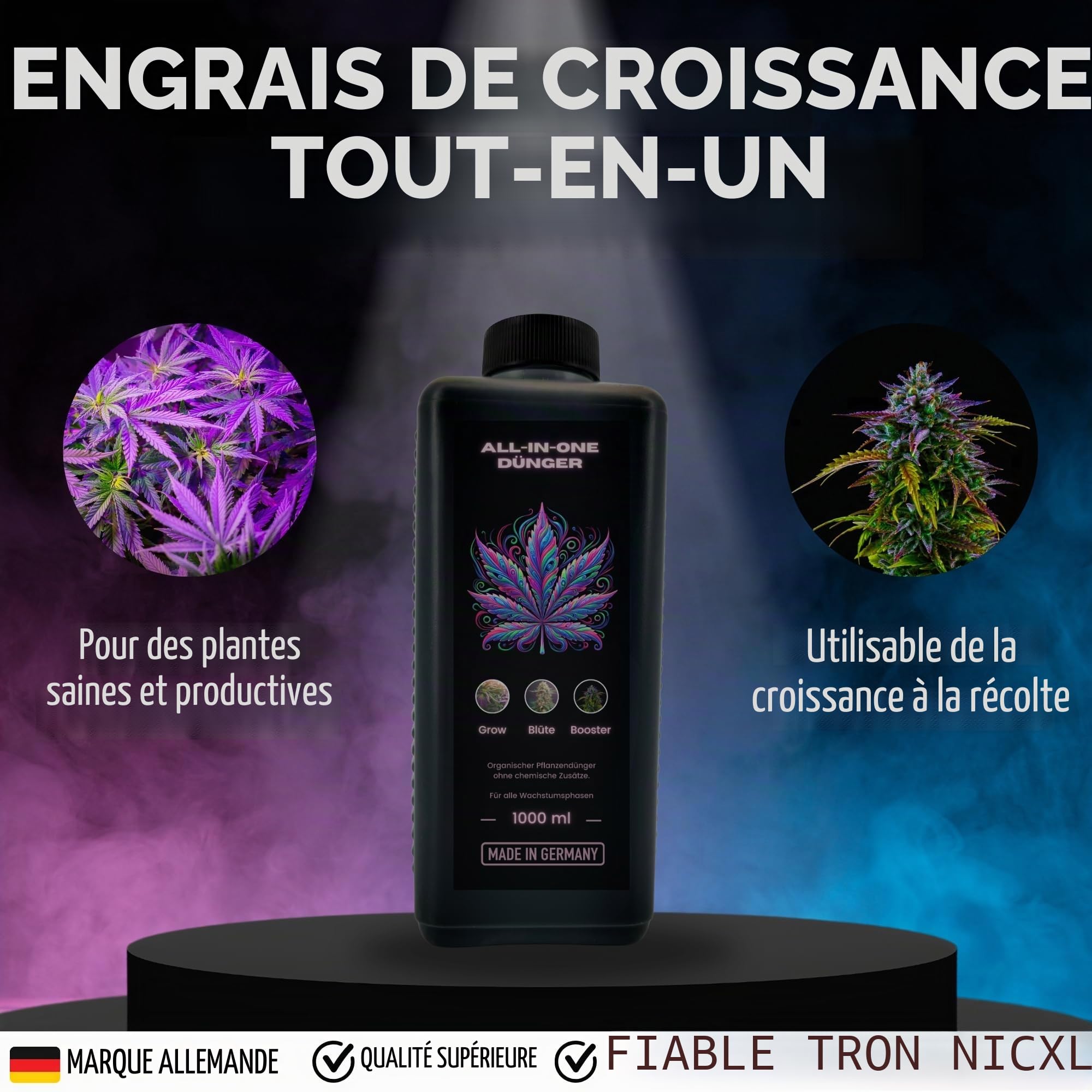 TronicXL Engrais de qualité supérieure - 5 l - Tout en un - Pour intérieur et extérieur - Phase de croissance et floraison - Compatible Growbox Grower - 5L - Kit de démarrage