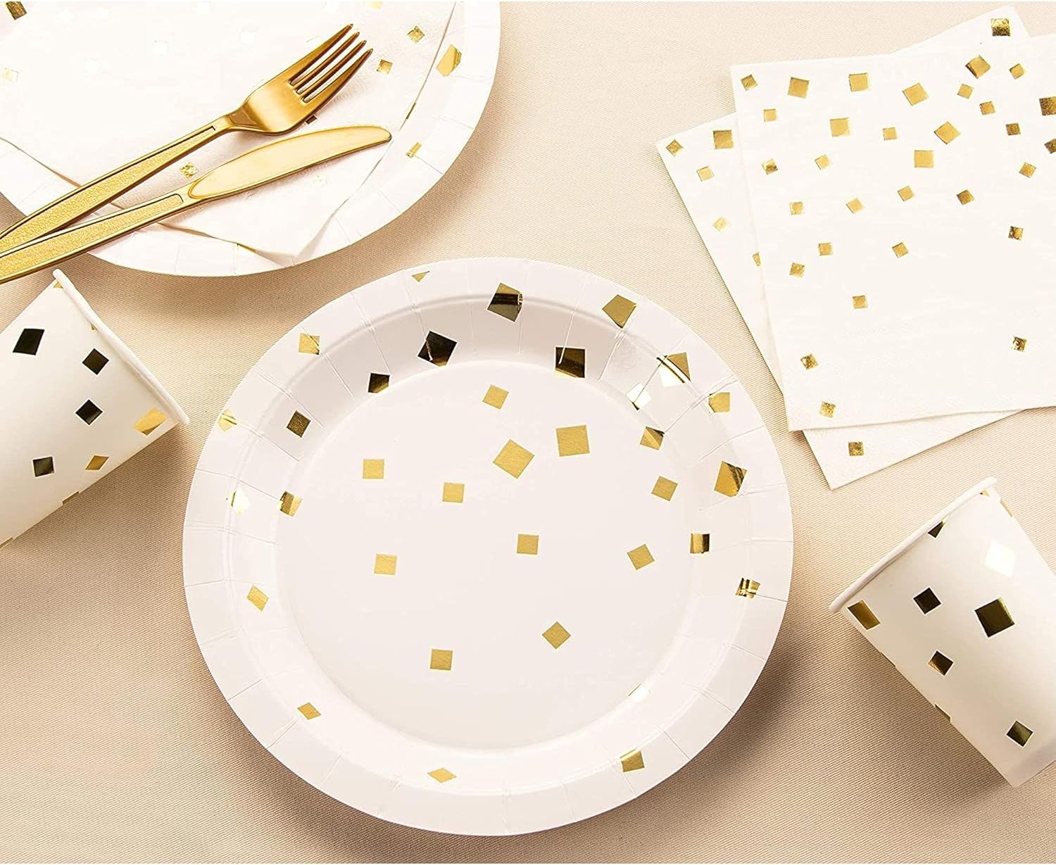 🔥 Flash Sale Gold Paper Plates - 48-Pack Gold Foil Square Confetti 9-Inch Disposable Plates, Gold Party Supplies, Appetizer, Lunch, Dessert Round Party Plates Promo Discount Up To 70% Off Gold Paper Plates - 48-Pack Gold Foil Square Confetti 9-Inch Disposable Plates, Gold Party Supplies, Appetizer, Lunch, Dessert Round Party Plates