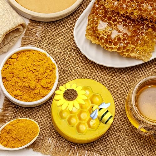 Miniatura 6 de Ocmoiy Molde de silicona de abeja de abejorro, 4 moldes de fondant de panal de girasol y abeja para decoración de cupcakes, pasteles, azúcar,